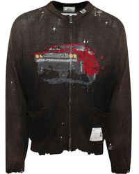 Maison Mihara Yasuhiro - Cardigan Car À Effet Usé - Lyst