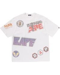 A Bathing Ape - Glitter-Effect Logo-Print T-Shirt - Lyst