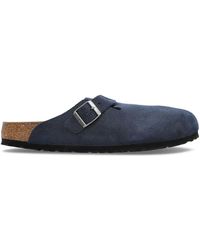 Birkenstock - Boston Buckle Suede Slip-Ons - Lyst