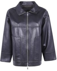 The Jackie Leathers - Reversible Zip-Up Leather Jacket - Lyst