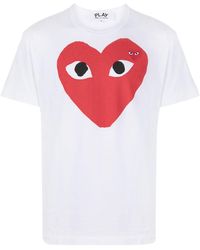 COMME DES GARÇONS PLAY - Comme des Garcons spielen T -Shirt mit Herzdruck und Stickerei - Lyst