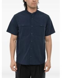 Woolrich - Chemise À Col Mao Et Manches Courtes - Lyst
