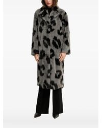Silvian Heach - Abrigo con cuello y estampado de leopardo - Lyst