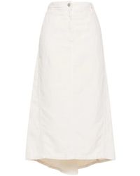 Brunello Cucinelli - Asymmetric Denim Midi Skirt - Lyst