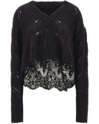 Maurizio Mykonos - Open-Knit Lace-Back Sweater - Lyst