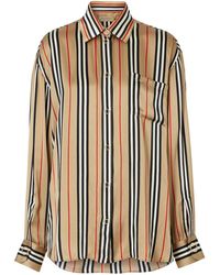 Burberry Camisa Icon con motivo de rayas - Marrón