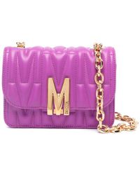 Moschino - Logo-quilted Leather Shoulder Bag - Lyst