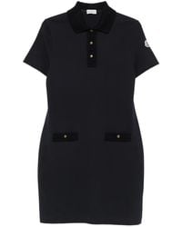 Moncler - Short-Sleeve Logo-Patch Mini Dress - Lyst