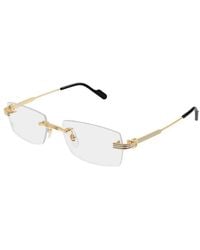 Cartier - Rectangle-Frame Rimless Glasses - Lyst