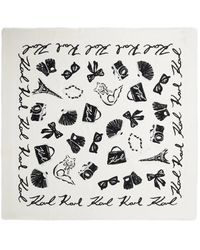 KARL LAGERFELD - Signature Graphic-Print Scarf - Lyst