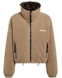 Miu Miu - Fleece Donsjack - Lyst