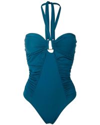 Brigitte Bardot Badpak Met Ruches - Blauw