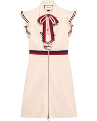 Gucci Sylvie Web Stretch Jersey Jurk - Wit