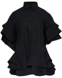 Noir Kei Ninomiya - Ruffled Flared Blouse - Lyst