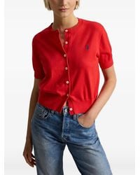 Polo Ralph Lauren - Logo-Embroidered Short-Sleeve Cardigan - Lyst