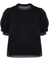 Sacai - T-shirt con design color-block - Lyst
