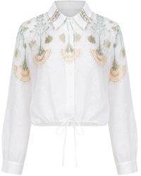 Greek Archaic Kori - Papyrus-Embroidered Drawstring Shirt - Lyst