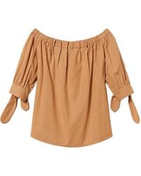 Twinset - Pinstriped Tie-Sleeve Blouse - Lyst
