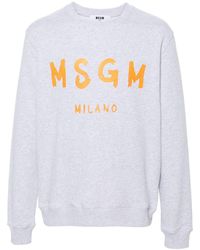 MSGM - Sweat en coton à logo imprimé - Lyst