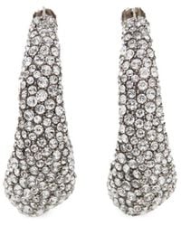 McQueen - Crystal-Embellished Hoop-Earrings - Lyst