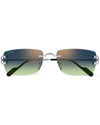 Cartier - C Décor Rimless Sunglasses - Lyst
