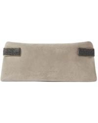 Brunello Cucinelli - Monili-Embellished Suede Clutch Bag - Lyst
