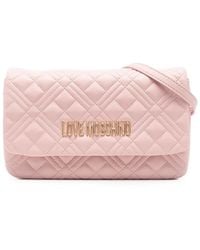 Love Moschino - Logo-Plaque Quilted Crossbody Bag - Lyst