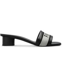 Furla - Logo-Print Leather Sandals - Lyst