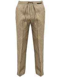 Michael Coal - Drawstring Linen Trousers - Lyst
