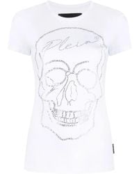 Philipp Plein - Skull Motif Rhinestone-Embellished T-Shirt - Lyst