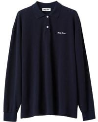 Miu Miu - Poloshirt Met Geborduurd Logo - Lyst