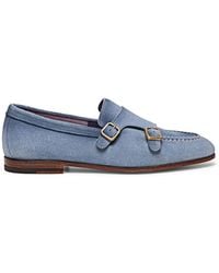 Santoni - Double-buckled Suede Loafers - Lyst