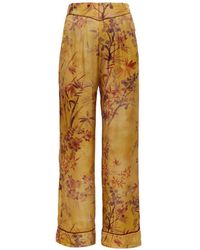 forte_forte - Botanical-Motif Wide-Leg Trousers - Lyst