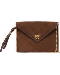 Pinko - Gesteppte Clutch aus Wildleder - Lyst