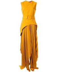 Solace London Asymmetrische Jurk - Geel