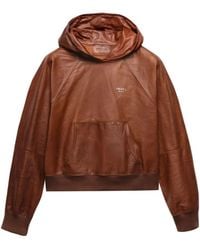 Prada - レザーパーカー - Lyst