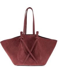 Yuzefi - Large Mochi Knotted Suede Shoulder Bag - Lyst