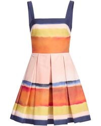 Elie Saab - Printed Cotton Mini Dress - Lyst