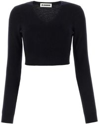 Jil Sander - Cropped Wollen Trui - Lyst