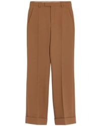 Valentino Garavani - Cuffed Gabardine Trousers - Lyst
