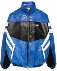 Vetements - Logo-Embroidered Leather Jacket - Lyst