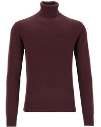 Emporio Armani - Pure Plain Stich Cashmere Knit Turtleneck Sweater With Tonal Eagle Embroidery - Lyst