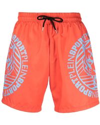 Philipp Plein - Short De Bain À Logo Imprimé - Lyst