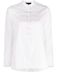 Shiatzy Chen - Popeline Blouse Met Bandkraag - Lyst