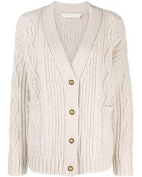 Palm Angels - Fisherman's-knit Button-up Cardigan - Lyst