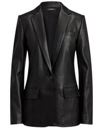 Ralph Lauren - Single-Button Leather Blazer - Lyst