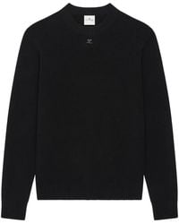 Courreges - Logo-Embroidered Crew-Neck Sweater - Lyst
