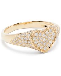 Yvonne Léon - 9Kt Baby Chevalier Coeur Diamond Signet Ring - Lyst