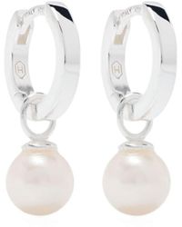 Hatton Labs - Pearl-charm Small Hoop Earrings - Lyst
