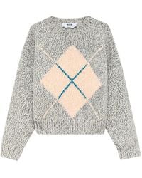 MSGM - Argyle-Pattern Sweater - Lyst
